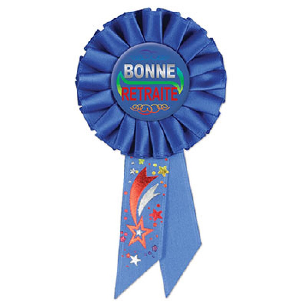 Beistle Set of 6 Blue Bonne Retraite (Happy Retirement) Rosette Ribbon 6.5”